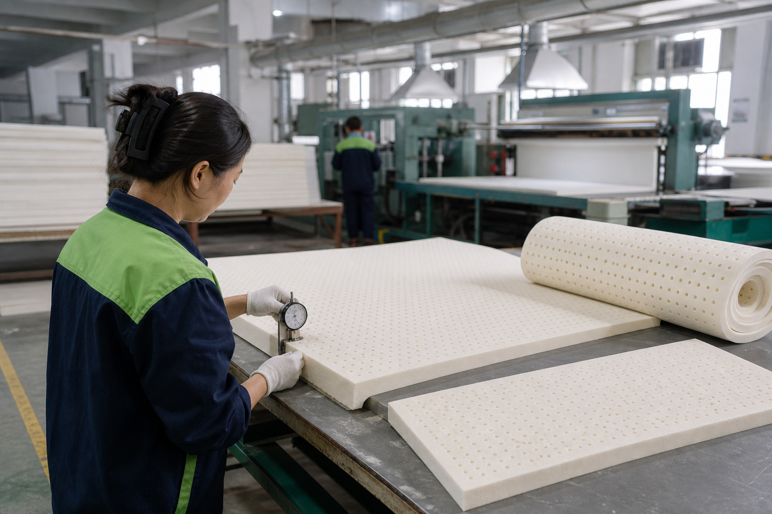 Dunlop latex sheet inspection in a factory